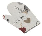 Kuchyňská chňapka - zavěšená srdce na režné - chňapka 28x18 cm