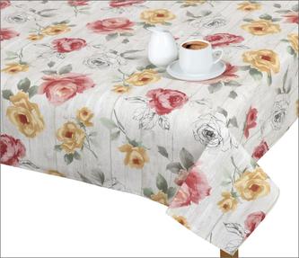 Ubrus EMA - růže na dřevě - 70x70 cm