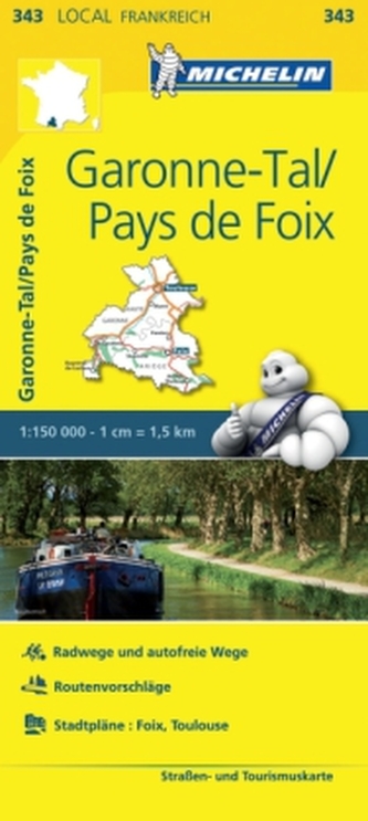 Michelin Karte Garonne-Tal, Pays de Foix