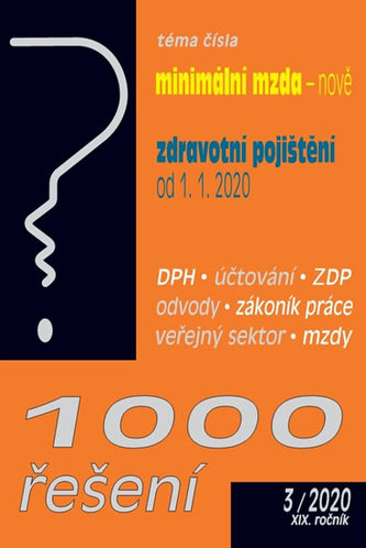 1000 řešení minimální mzda - nově, zdravotní pojištění od 1.1.2020