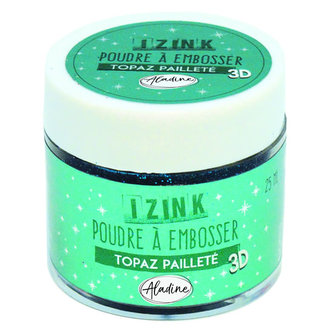 Embosovací prášek IZINK - tyrkysový třpytivý, 25 ml