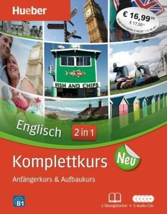 Komplettkurs Englisch neu, 2 Übungsbücher + 5 Audio-CDs