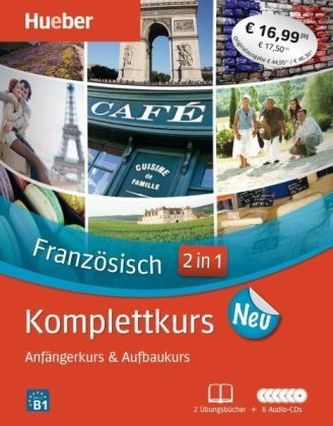 Komplettkurs Französisch neu, 2 Übungsbücher + 6 Audio-CDs