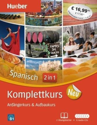 Komplettkurs Spanisch neu, 2 Übungsbücher + 6 Audio-CDs