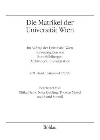 Die Matrikel der Universität Wien. Bd.8