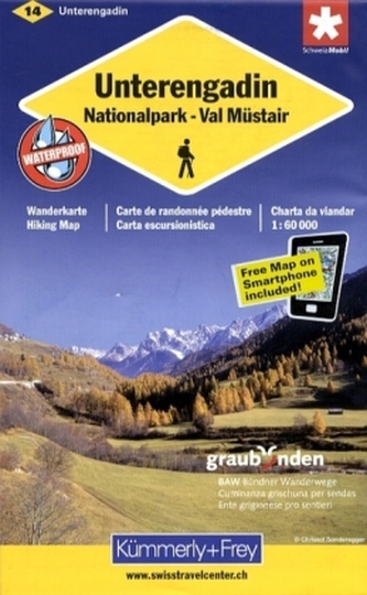 Kümmerly & Frey Karte Unterengadin. Engiadina Bassa