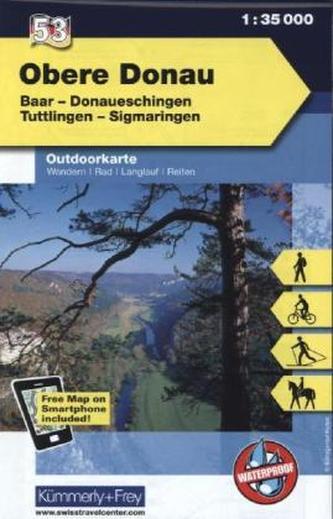 Kümmerly & Frey Outdoorkarte Obere Donau