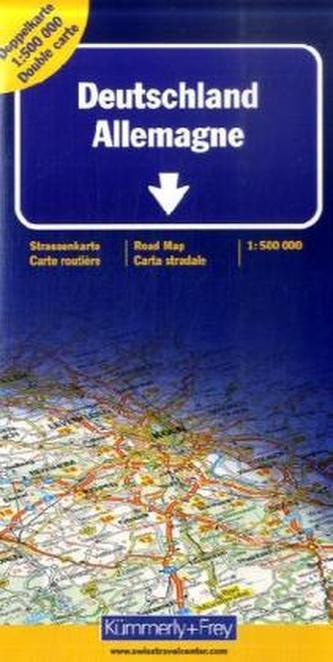 Kümmerly & Frey Karte Deutschland, Doppelkarte. Allemagne, Double carte / Germany, Double map / Germania, Carta doppia