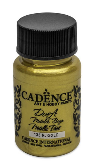 Metalická akrylová barva Cadence Dora Metalic - sytá zlatá / 50 ml