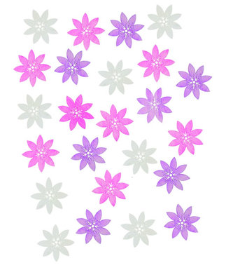 Drevené kvety 2cm - ružovofialový mix 24ks