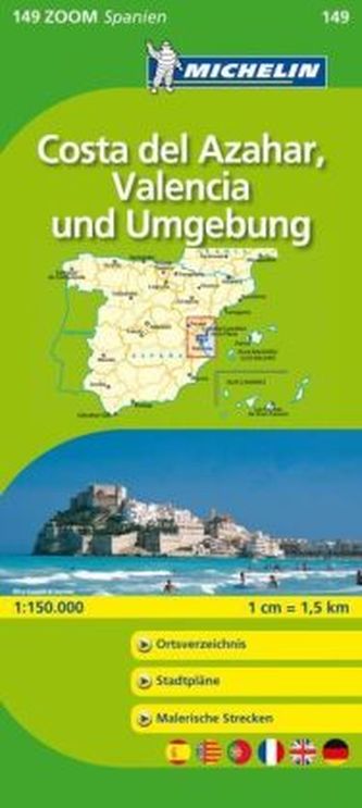 Michelin Karte Costa del Azahar, Valencia und Umgebung. Environs de Valence