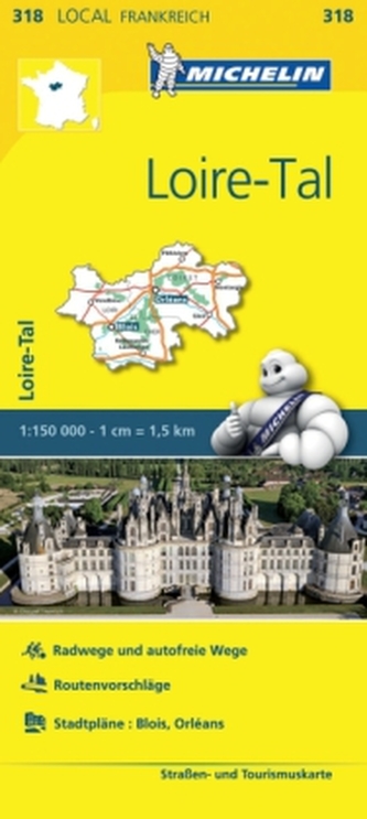 Michelin Karte Loire-Tal. Loiret, Loir-et-Cher