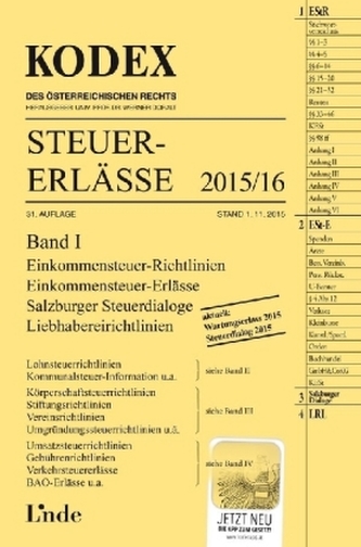 KODEX Steuer-Erlässe 2015/16 (f. Österreich). Bd.1