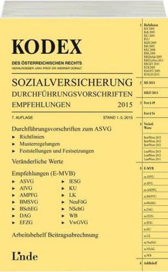 KODEX Sozialversicherung 2015 (f. Österreich). Bd.3