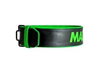Fitness opasek kožený quick trny MFB302 - black/green L