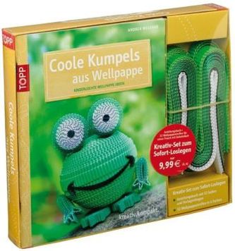 Coole Kumpels aus Wellpappe, m. 32 Wellpappestreifen in 4 Farben