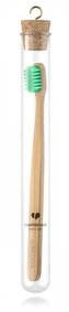 Ecoheart Bambusový kartáček ve skleněném pouzdře (extra soft) - zelený