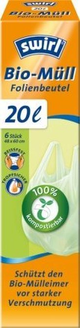 Swirl Bio kompostovatelné pytle s uchy (6ks) - 20 l