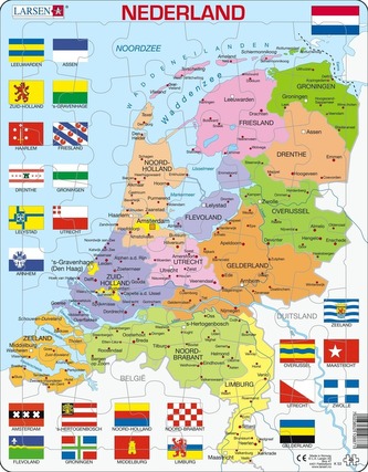 Puzzle Mapa Holandsko - politická 48 dielikov