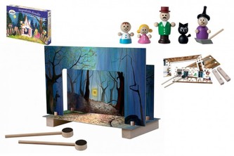 Magnetické divadlo Perníková chalúpka drevo v krabici 33x23x3, 5cm