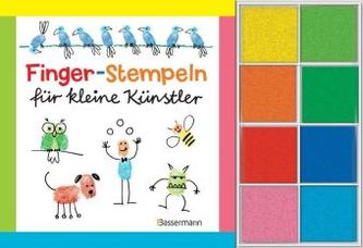 Finger-Stempeln für kleine Künstler, m. 8 Stempelkissen