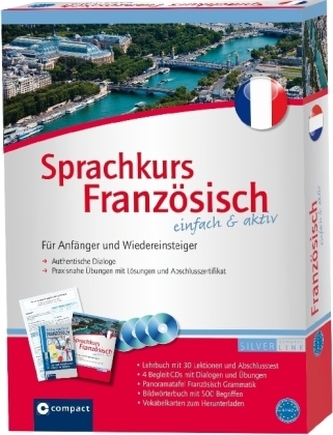 Sprachkurs Französisch einfach & aktiv, Lehrbuch m. 4 Audio-CDs
