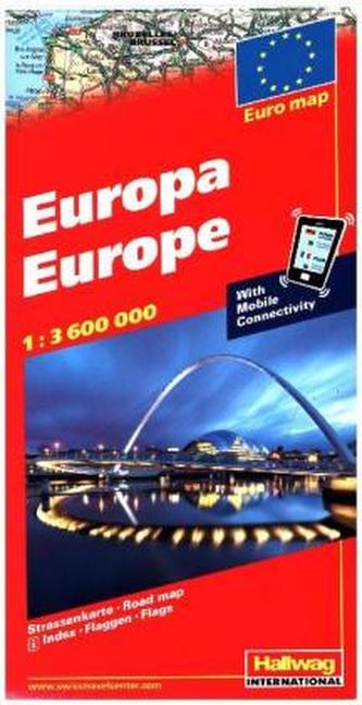 Hallwag Straßenkarte Europa. Europe