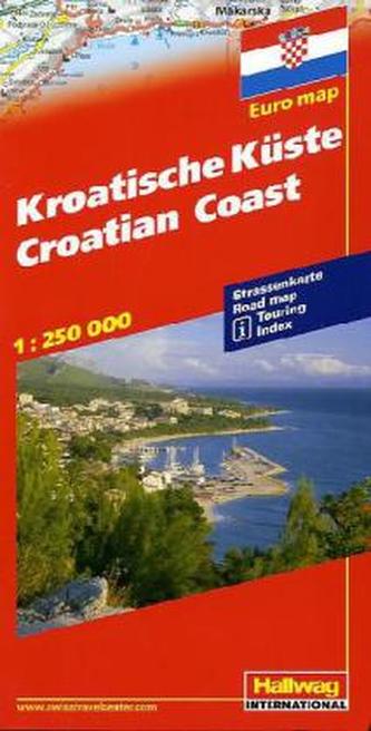 Hallwag Straßenkarte Kroatische Küste. Croatian Coast. Cote Croate; Costa Croata