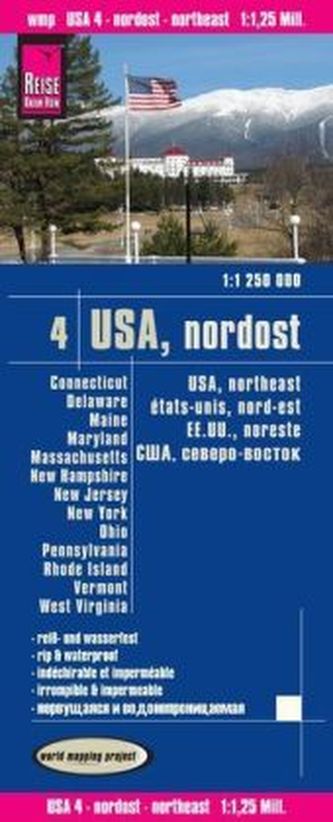 World Mapping Project USA, Nordost. USA, Northeast. États-Unis, nord-est. EE.UU., noreste