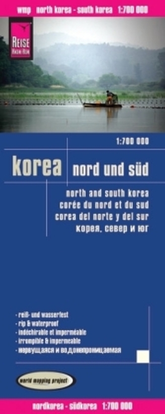 World Mapping Project Korea, Nord und Süd. North and South Korea. Corée du nord et du sud; Corea del norte  y del sur