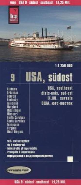 World Mapping Project USA, Südost. USA Southeast. Étas-Unis, sud-est; EE.UU., sureste