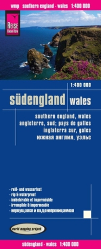 World Mapping Project Reise Know-How Landkarte Südengland, Wales (1:400.000). Southern England, Wales / Angleterre Süd, Pays de