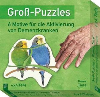 Groß-Puzzles: 6 Motive für die Aktivierung von Demenzkranken, Thema 'Tiere'