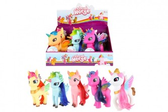 Jednorožec s křídly plast 22cm 6 druhů