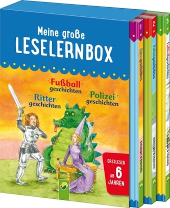 Meine große Leselernbox - Rittergeschichten, Fußballgeschichten, Polizeigeschichten, 3 Bde.