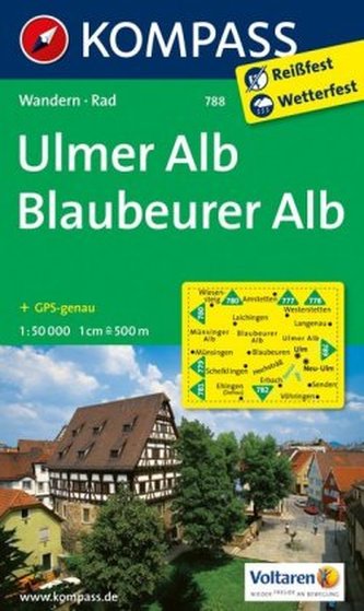 Kompass Karte Ulmer Alb, Blaubeurer Alb
