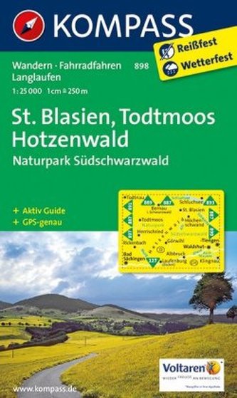 Kompass Karte St. Blasien, Todtmoos, Hotzenwald. Naturpark Südschwarzwald