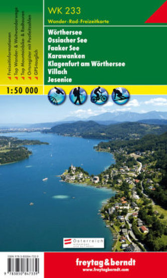WK 233 Wörthersee, Ossiacher See, Faaker See 1:50 000 / turistická mapa