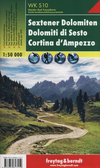 Freytag & Berndt Wander-, Rad- und Freizeitkarte Sextener Dolomiten, Cortina d' Ampezzo. Dolomiti di Sesto, Cortina d' Ampezzo