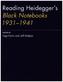 Reading Heidegger's Black Notebooks 1931-1941