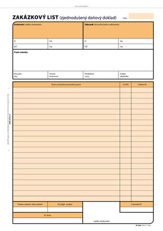 Zákazkový list, A4, 100 listov, NCR