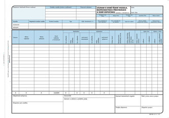 Záznam o dobe riadenia vozidla a bezpečnostných prestávkach, karbón, A4, 100 listov