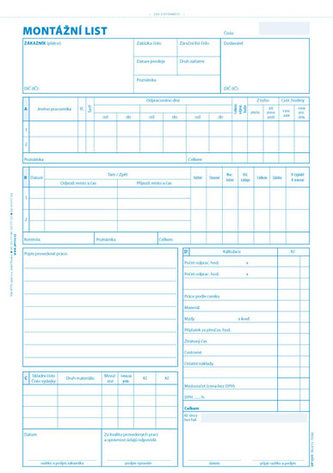 Montážny list, A4, 100 listov