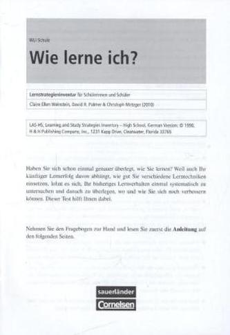 Wie lerne ich? Lernstrategien-Inventar für Schülerinnen und Schüler