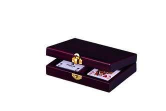 Drevená kazeta na karty Bridge/Poker tmavá