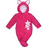 Zimní dětská kombinéza New Baby Ušáček tmavě růžová