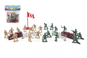 Sada vojáci plast 3-5cm s doplňky v sáčku 15x17cm