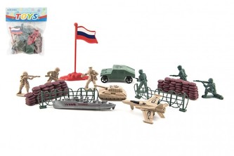 Sada vojáci plast 3-5cm s doplňky v sáčku 15x18cm