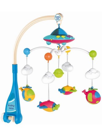 Kolotoč nad postýlku s projektorem a ovladačem Baby Mix blue