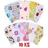 Flanelové pleny s potiskem NEW BABY 70x80 cm 10 ks